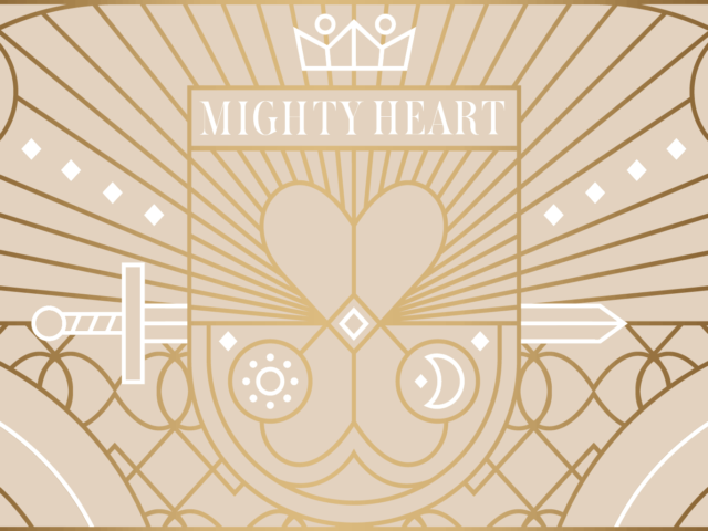 Gold Mighty Heart logo