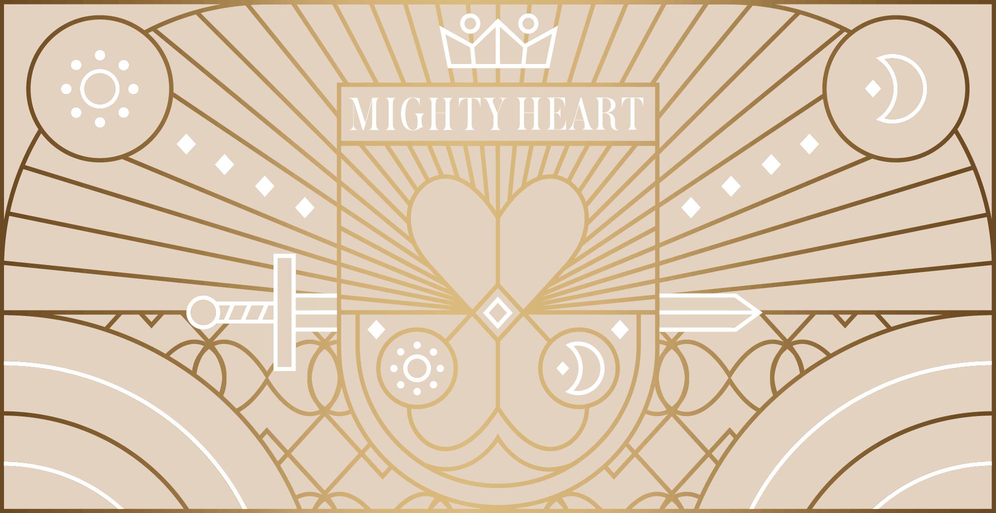 Gold Mighty Heart logo