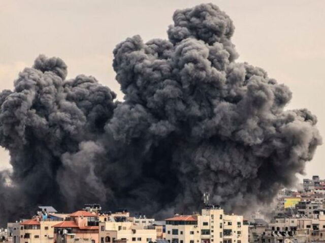 A huge explosion over a city